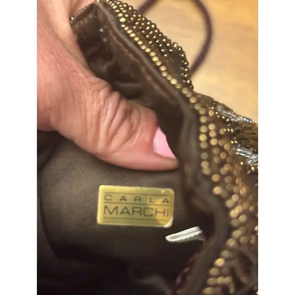 Beautiful beaded drawstring shoulder bag